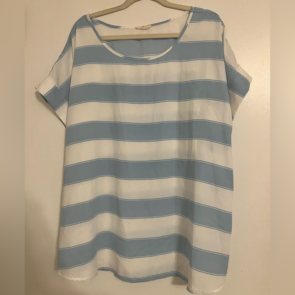Boatneck Stripped Blouse | XL